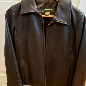Eddie Bauer leather jacket, dark brown